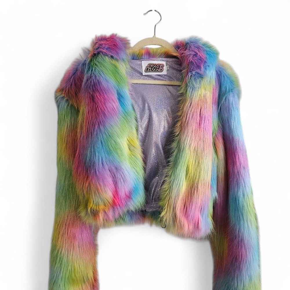 Space island fur rave coat